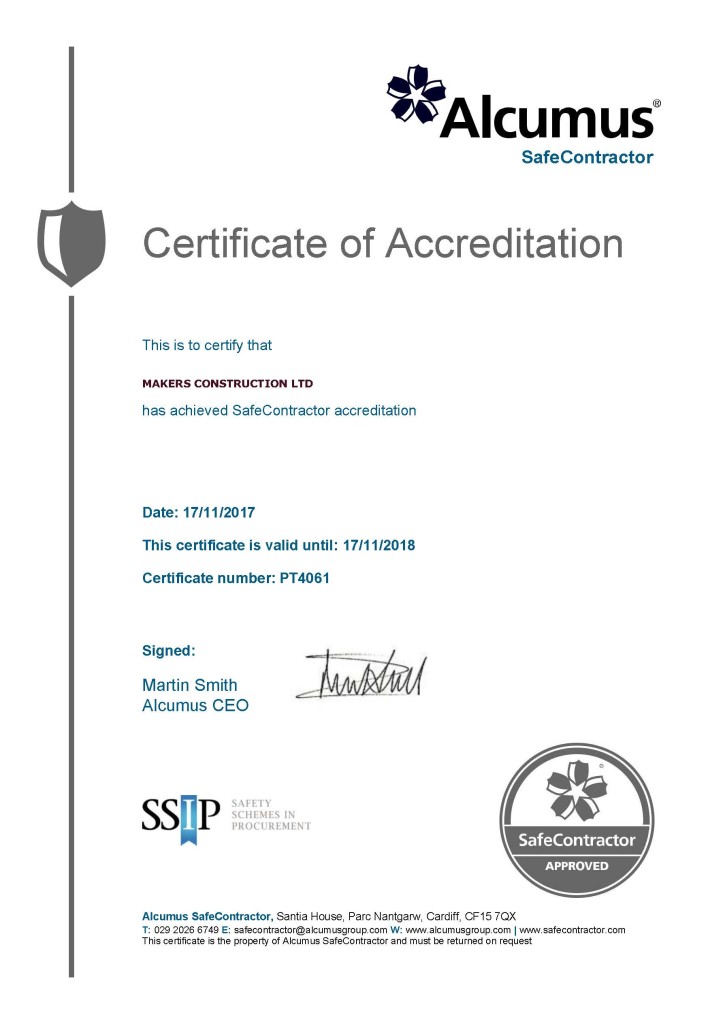 Safe Contractor Certificate