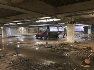 works being carried out at Mailbox Car Park