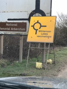 Directional Sign to Covid Vaccination Centre