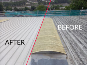 Before & After of Royal Mail Truro Roof Refurb