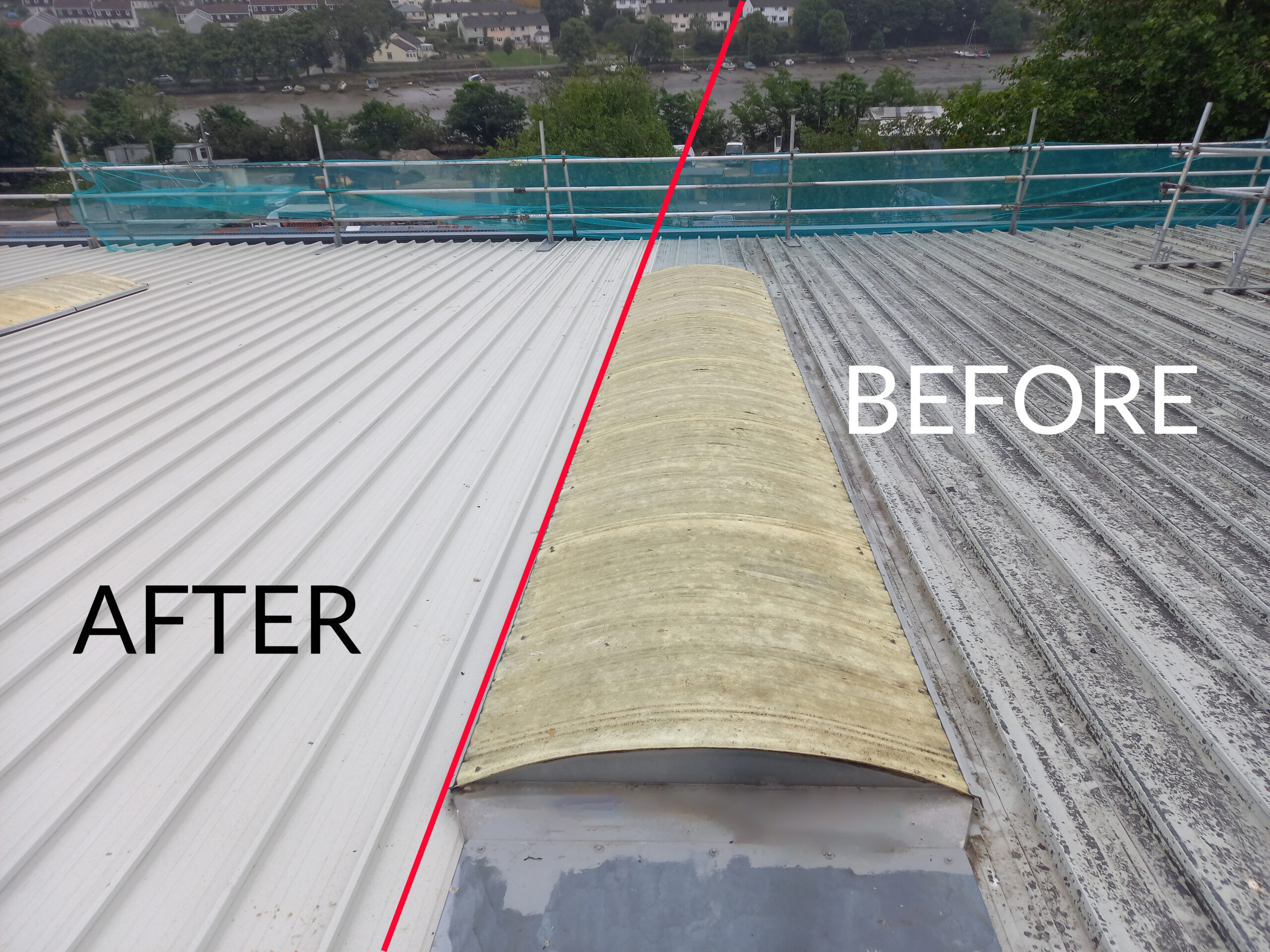 Before & After Of Royal Mail Truro Roof Refurb