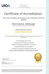 LRQA Certificate awarded to Omni Centre Car Park Edinburgh, Scotland