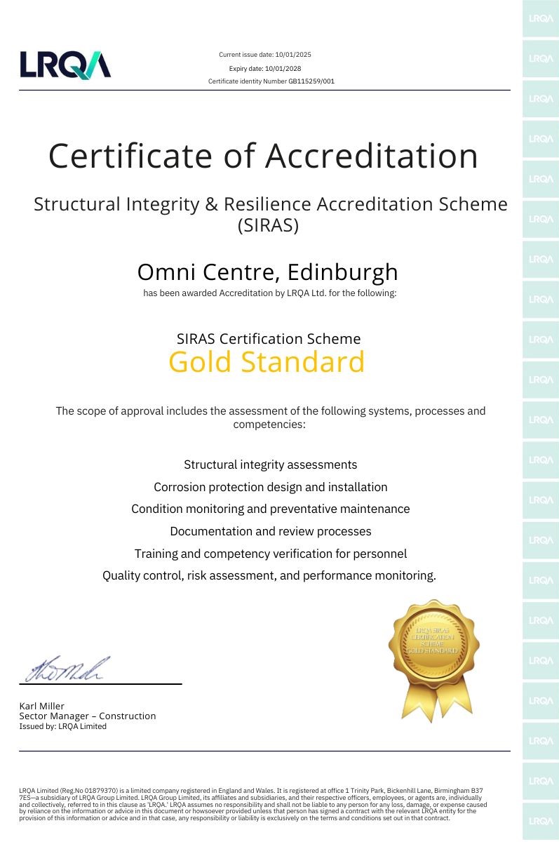 Omni Centre Car Park Achieves Prestigious SIRAS Gold Certification