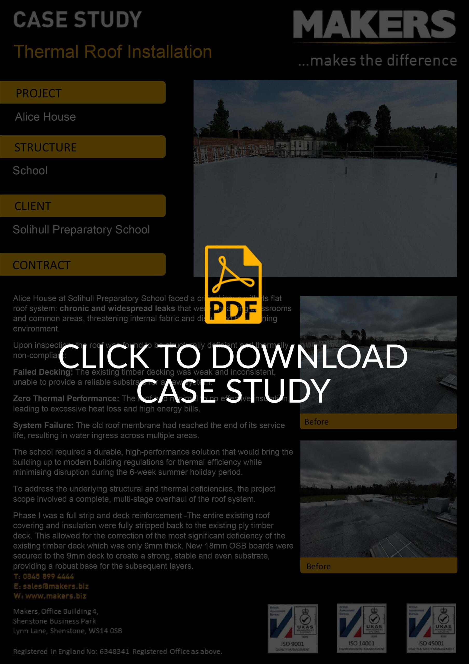 Alice House Thermal Roof Installation - Solihull Preparatory School Case Study Image of Alice House Thermal Roof Installation Case Study