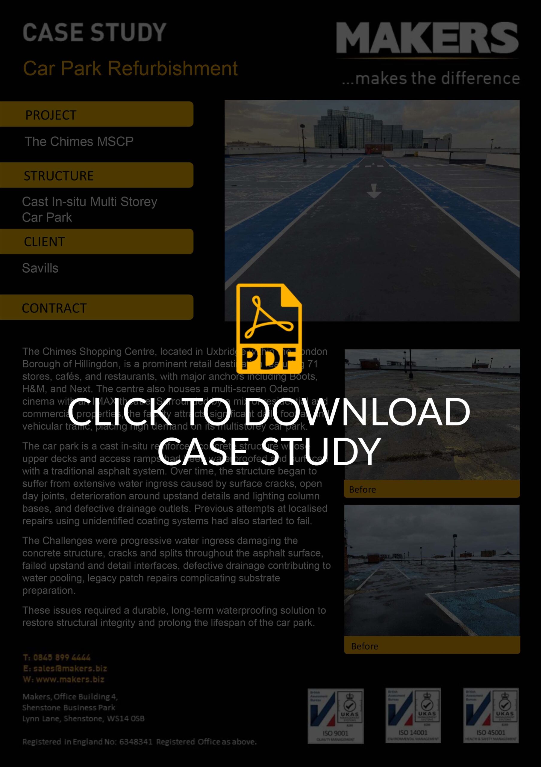 The Chimes Uxbridge Car Park Refurbishment Case Study The Chimes Shopping Centre Top Deck Refurbishment