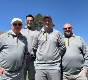 Makers Construction Golf Team Players L-R Simon Lamb, Luke Foster, Joe Marler and Sean Allsop