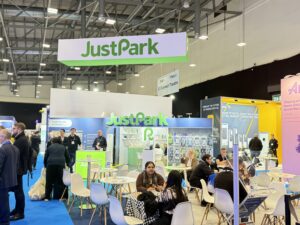 Justpark stand at Parkex exhibition in Coventry