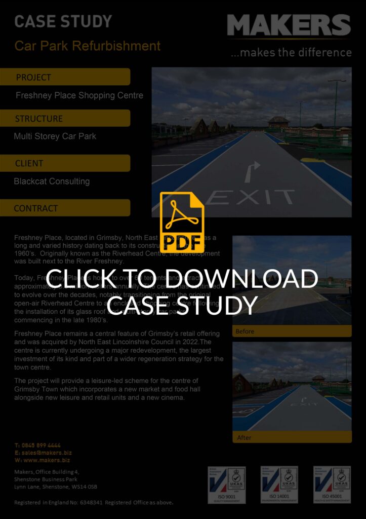 Case study of Freshney Place Shopping Centre Car Park refurbishment in Grimsby